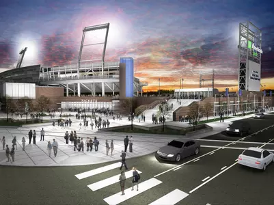 13 and fahey ticket plaza night view - TD AMERITRADE Park Omaha