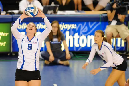 Sicner's Triple-Double Highlights Volleyball's First BIG EAST Home Win