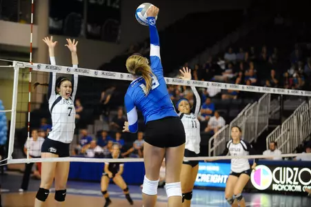 Volleyball Takes Down Defending League Champ Marquette in Four Sets