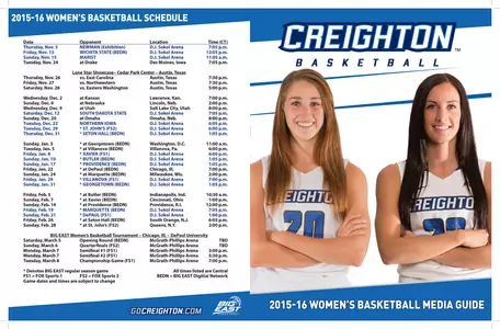2015-16 Creighton Women's Basketball Media Guide