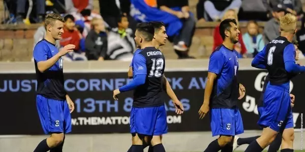 Men's Soccer Goal Celebration