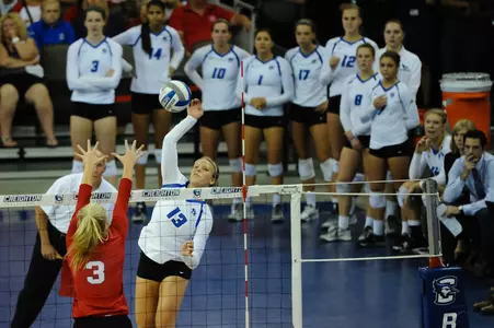 Volleyball Falls to No. 4 Nebraska, 3-0