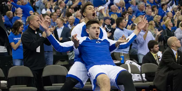 Kobe Paras and Jordan Scurry bench