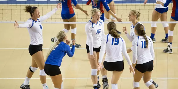 Creighton celebrates a point