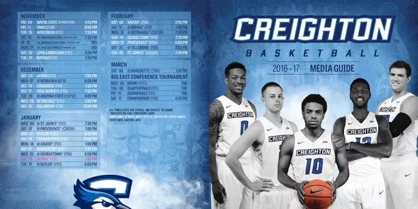 2016-17 Creighton Men's Basketball Media Guide Cover