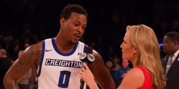 Marcus Foster with Lisa Byington media press