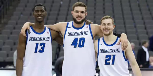 Creighton seniors Cole Huff, Zach Hanson and Isaiah Zierden