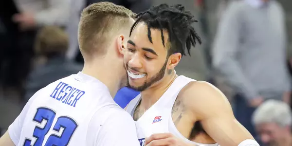during their Tuesday Jan 9, 2018 NCAA basketball game at the Century Link Center in Omaha, Neb. (Creighton Photo/DaveWeaver)