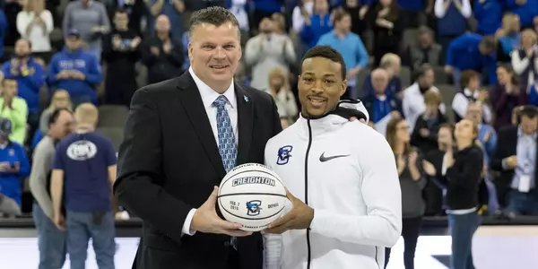 Marcus Foster is honored for his 2,000th career point