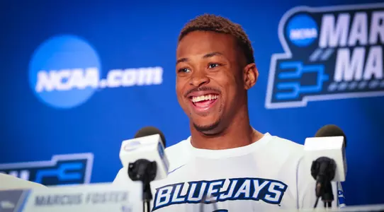 Marcus Foster smiles during the press conference