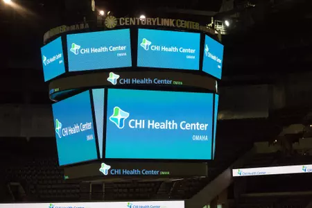 new CHI Health Center Omaha scoreboard