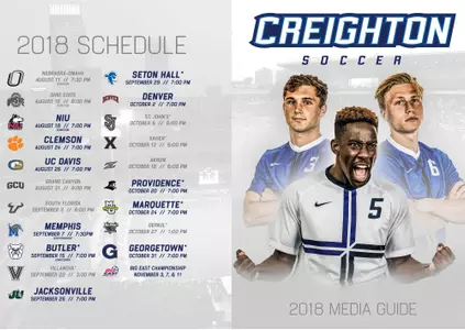 2018 Men's Soccer Media Guide Cover