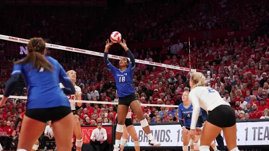 Madelyn Cole set at Nebraska