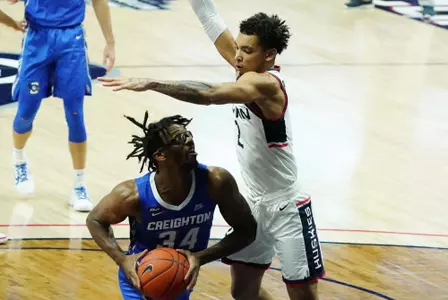 Denzel Mahoney 2 NCAA Basketball: Creighton at Connecticut