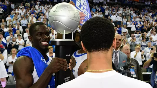 BIG EAST trophy with Damien Jefferson