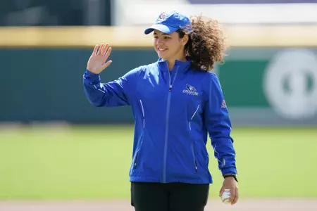 Katherine Lemke first pitch