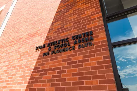 Ryan Athletic Center & D.J. Sokol Arena Name Plate Wide 2022