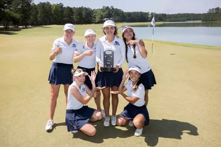 Creighton Women's Golf team photo with champion Katherine Lemke