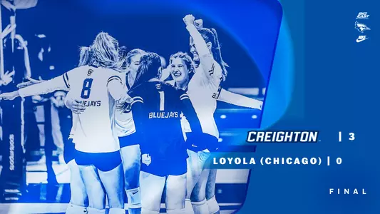 Creighton 3, Loyola 0 final score graphic