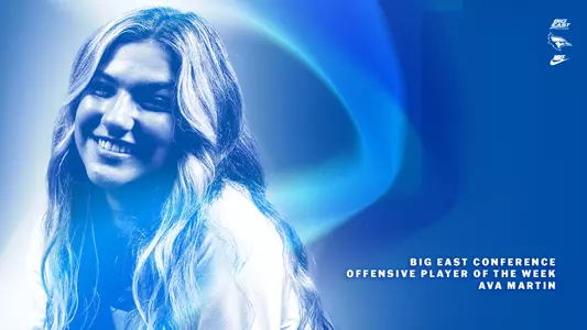 Ava Martin BIG EAST Offensive Player of the Week Sept. 18, 2023 graphic