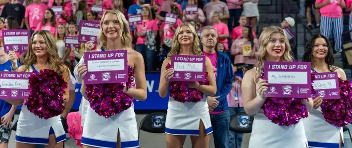 Stand Up To Cancer sign Dance Team
