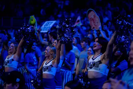 Creighton Dance Team members pump up the crowd during pregame activities