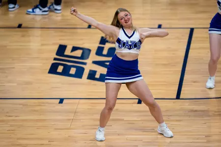 Creighton Dance Team member performs during a timeout