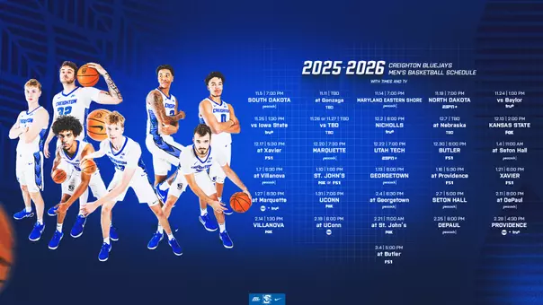 2025-26 Men's Basketball Schedule with times and tv