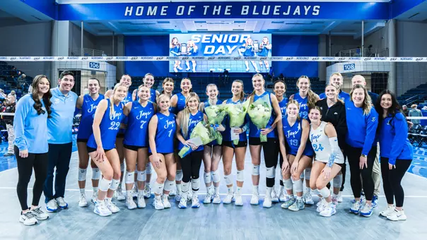 Volleyball team photo after Senior Day