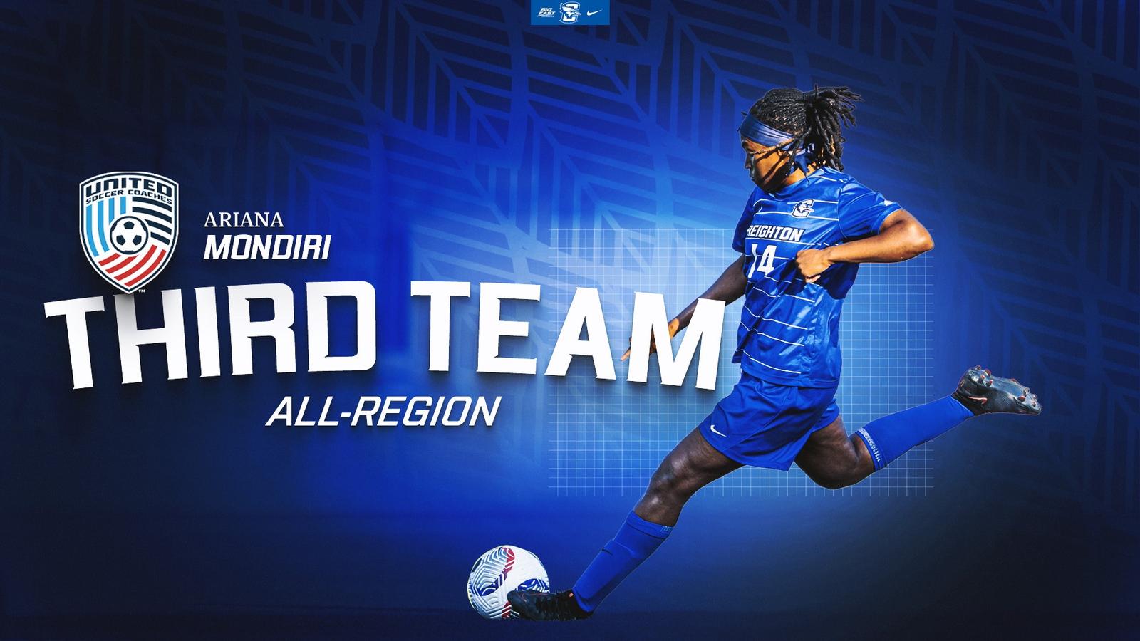 Mondiri Earns United Soccer Coaches Association Third Team All-East Region Honors - Creighton University Athletics