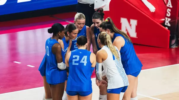 VB huddle at Nebraska
