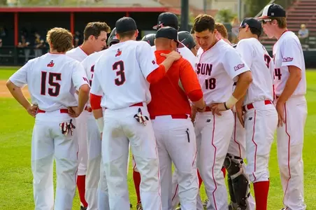 CSUN Baseball huddle