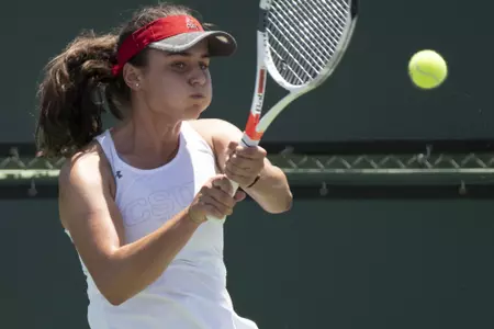 CSUN?s Ana Fraile Toboso during 2019 Big West Tennis Championships Day 2 at Indian Wells Tennis Garden on Friday, April 26, 2019 in Indian Wells, California. (Photo/Josh Barber)