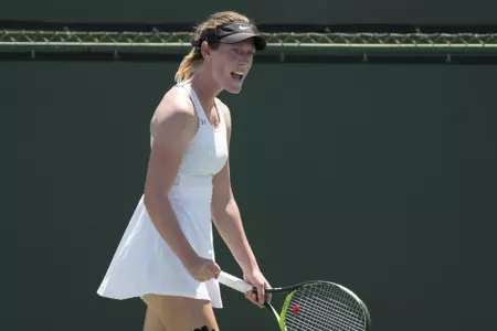 CSUN?s Monika Van de Vondel during 2019 Big West Tennis Championships Day 2 at Indian Wells Tennis Garden on Friday, April 26, 2019 in Indian Wells, California. (Photo/Josh Barber)