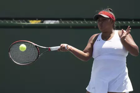 CSUN?s Skyla Alcon during 2019 Big West Tennis Championships Day 2 at Indian Wells Tennis Garden on Friday, April 26, 2019 in Indian Wells, California. (Photo/Josh Barber)