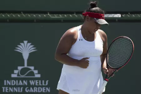 CSUN?s Skyla Alcon during 2019 Big West Tennis Championships Day 2 at Indian Wells Tennis Garden on Friday, April 26, 2019 in Indian Wells, California. (Photo/Josh Barber)