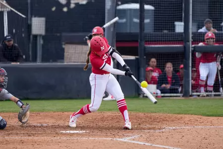 Jerzie Liana hitting the ball.