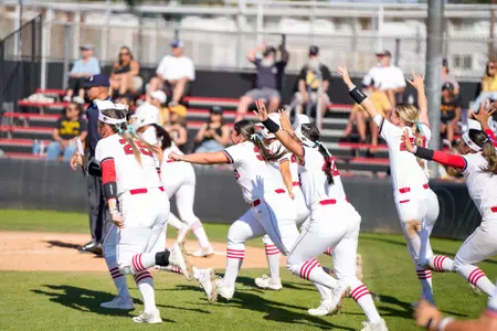 Softball team action