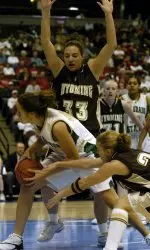 Lindsay Thomas Grabs A Rebound From Wyoming