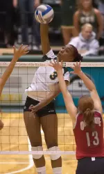 Mekana Barnes had 12 kills and two blocks