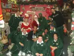 CSU men's basketball team with Santa