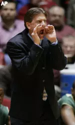 Colorado State coach Dale Layer shouts to his players during the first half.