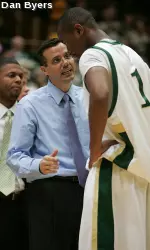 Tim Miles with junior G Travis Franklin