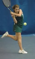 Greer Satherlie also struggled in the beginning of the match but turned it around as well in a third set, earning a victory against Marcela Rivero, 4-6, 6-1, 1-0 (5)