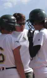 Head Coach Mary Yori with sophomore Ashley MacQueen and freshman Brianna Donahue