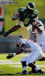 Fairchild humbly revealed that he told his RBs last week that nothing good happens when they leave their feet. Chris Nwoke hurdled the UNLV defense on this spectacular 31-yard run in the second half Saturday.