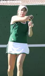 Melissa Holzinger earned her 11th win of the season Sunday, playing at the No. 4 singles position