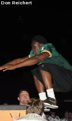 Mike Orakpo cleared an amazing 64 inches in the Tower of Terror, the most athletic display of the night