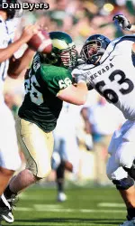 Guy Miller, above, and Zac Pauga each have played in the Rams' last 37 games, every contest of their college careers.