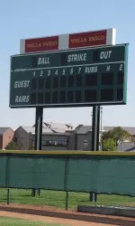New softball scoreboard at Ram Field